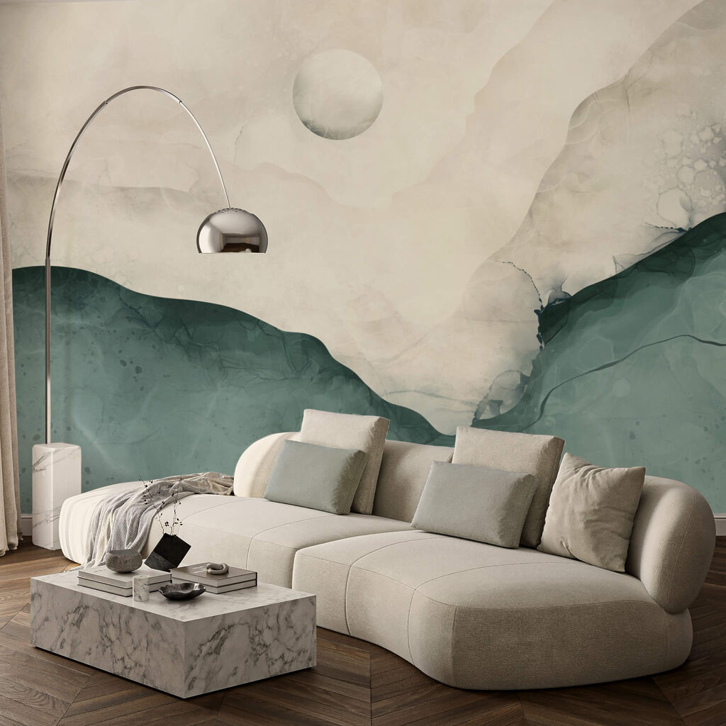 Festmény egy hegyről, holddal az égen Festmény egy hegyről, holddal az égen