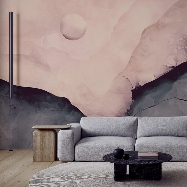 Hegy és hold festmény Hegy és hold festmény