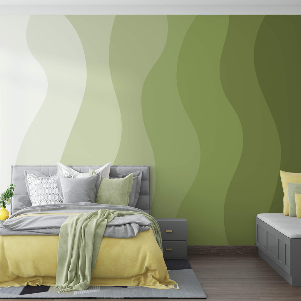 Zöld és fehér hullámvonalak