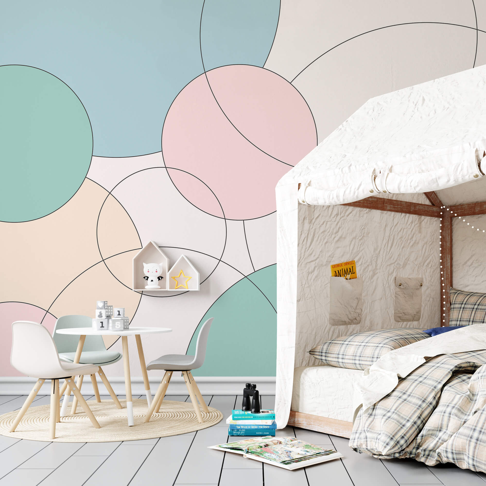 Körök és levelek mintája