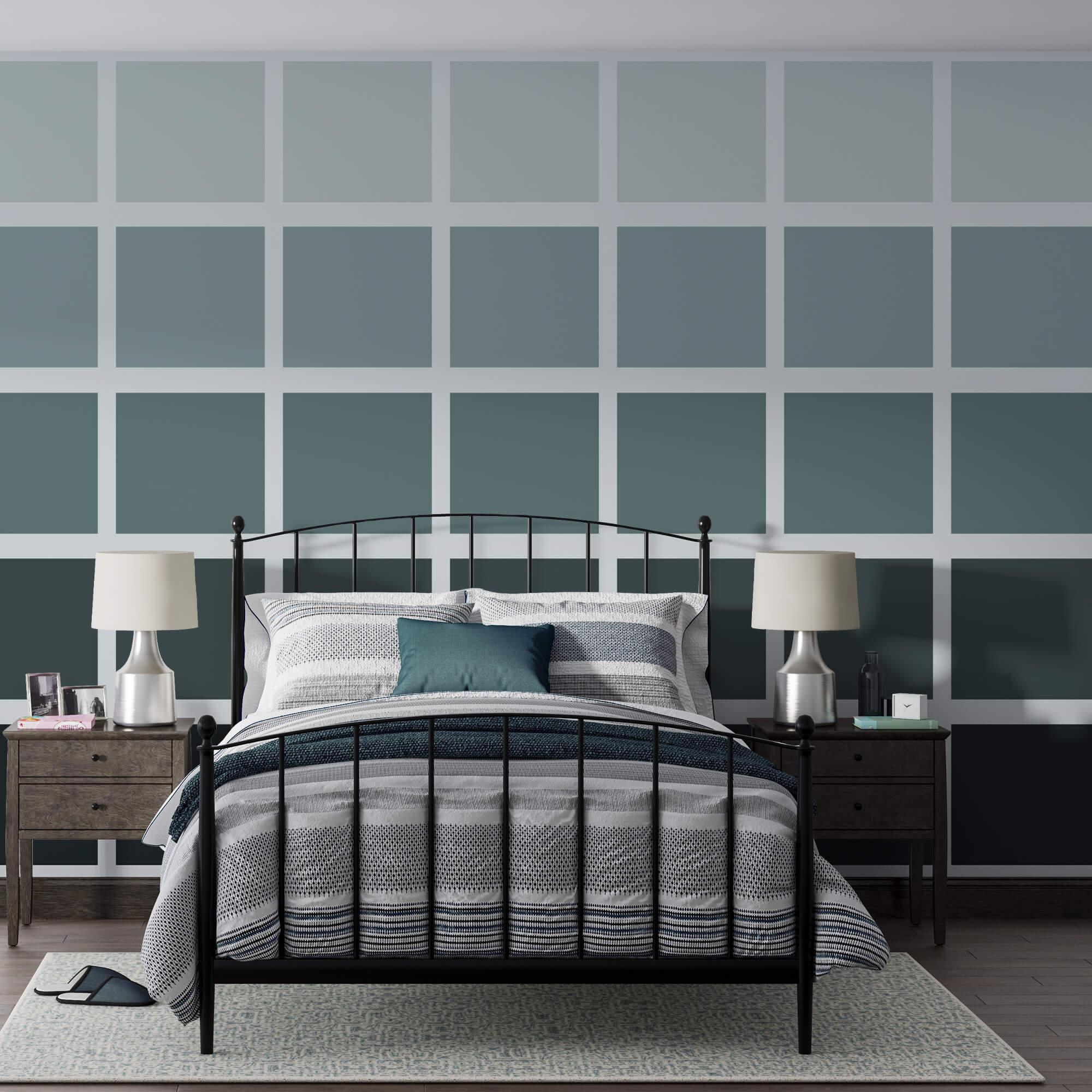 Szürke négyzetek fekete négyzetekkel