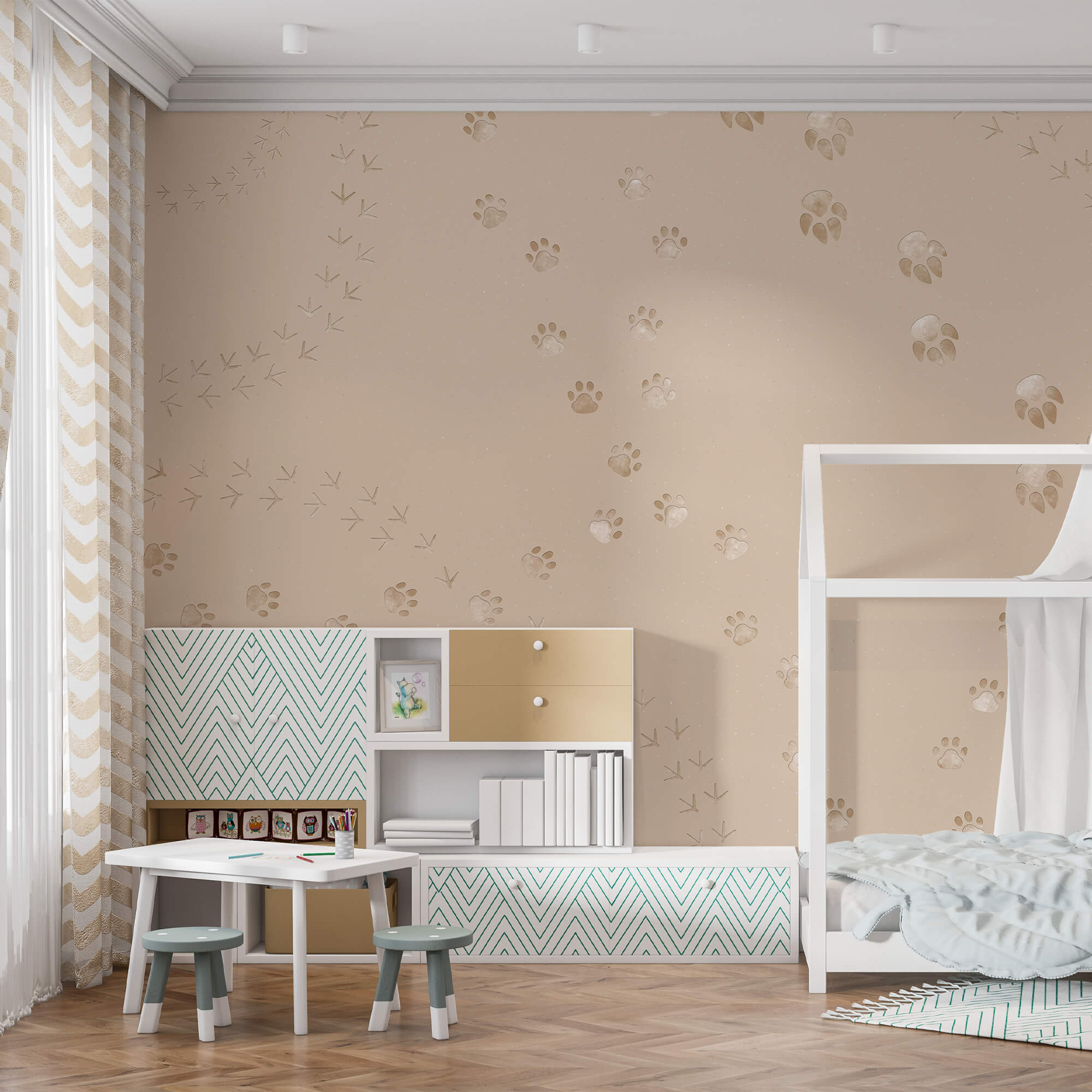 Mancsnyomok és madarak mintázata