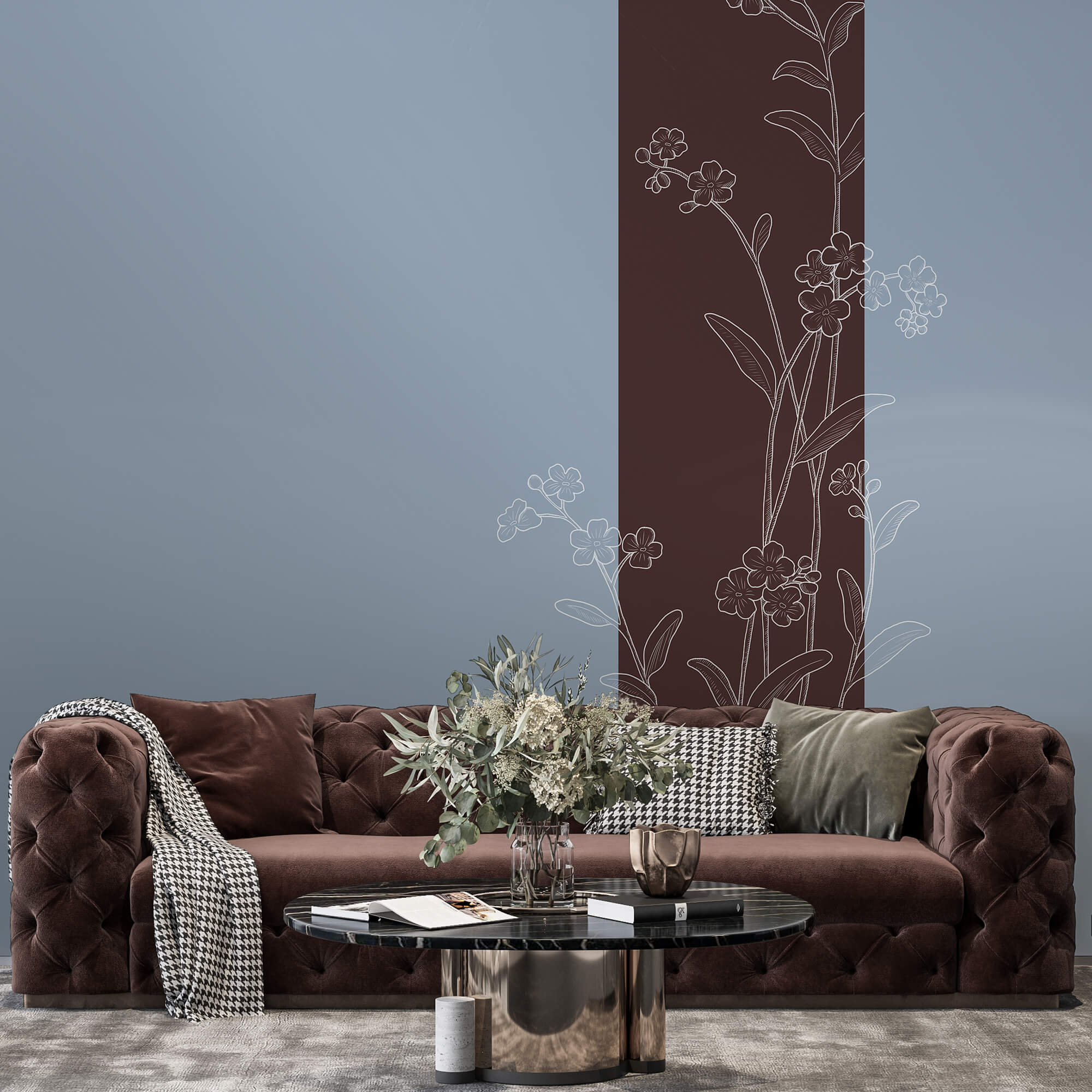 Elegáns virágok két színű háttérrel