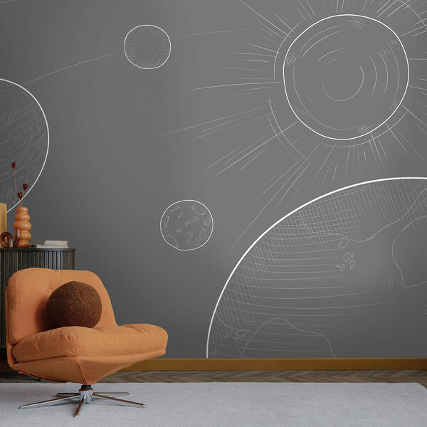Szürke háttér körökkel és nappal