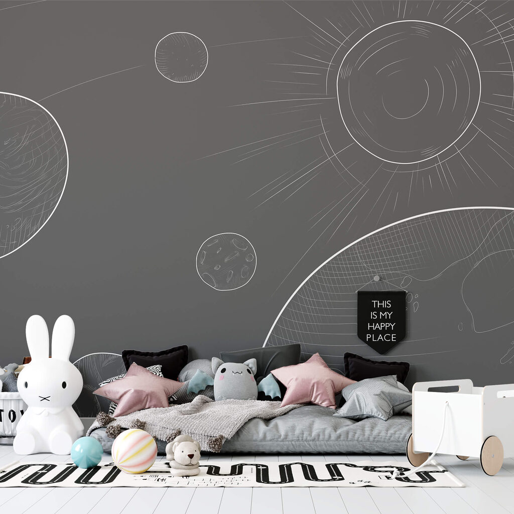 Szürke háttér körökkel és nappal