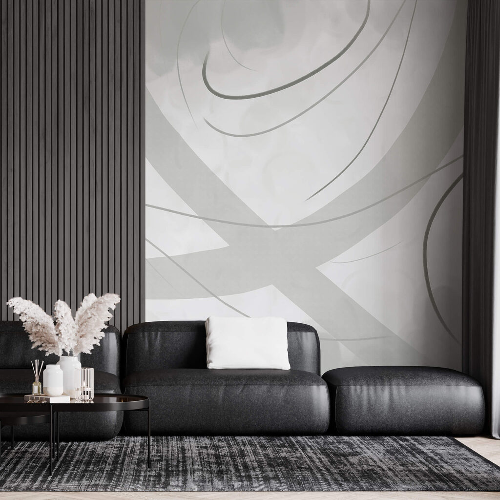 Fehér és szürke háttér vonalakkal és görbékkel