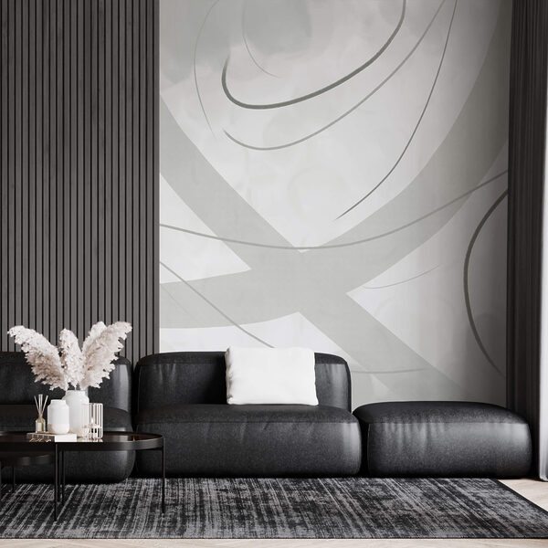 Fehér és szürke háttér vonalakkal és görbékkel