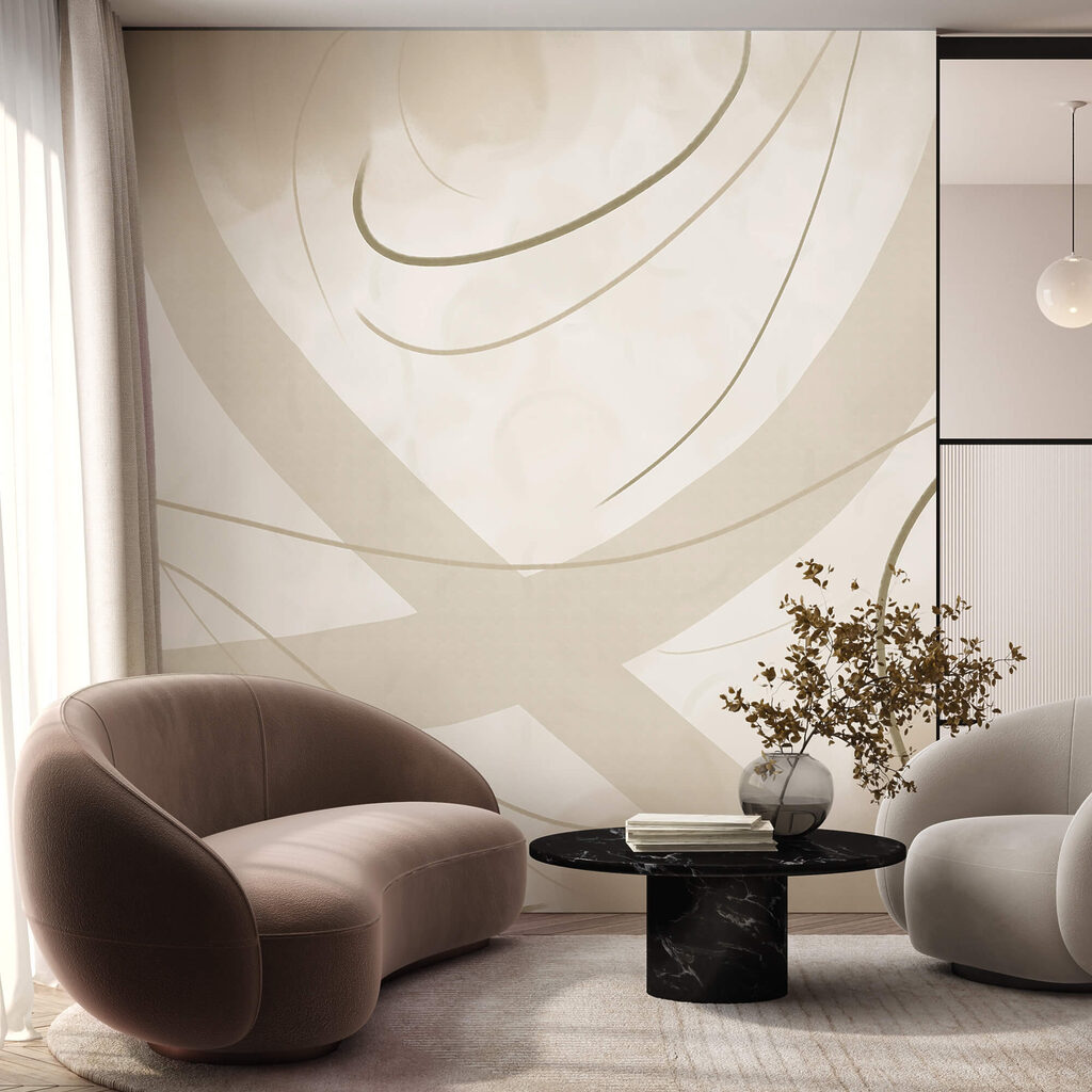 Fehér és barna háttér vonalakkal és görbékkel Fehér és barna háttér vonalakkal és görbékkel