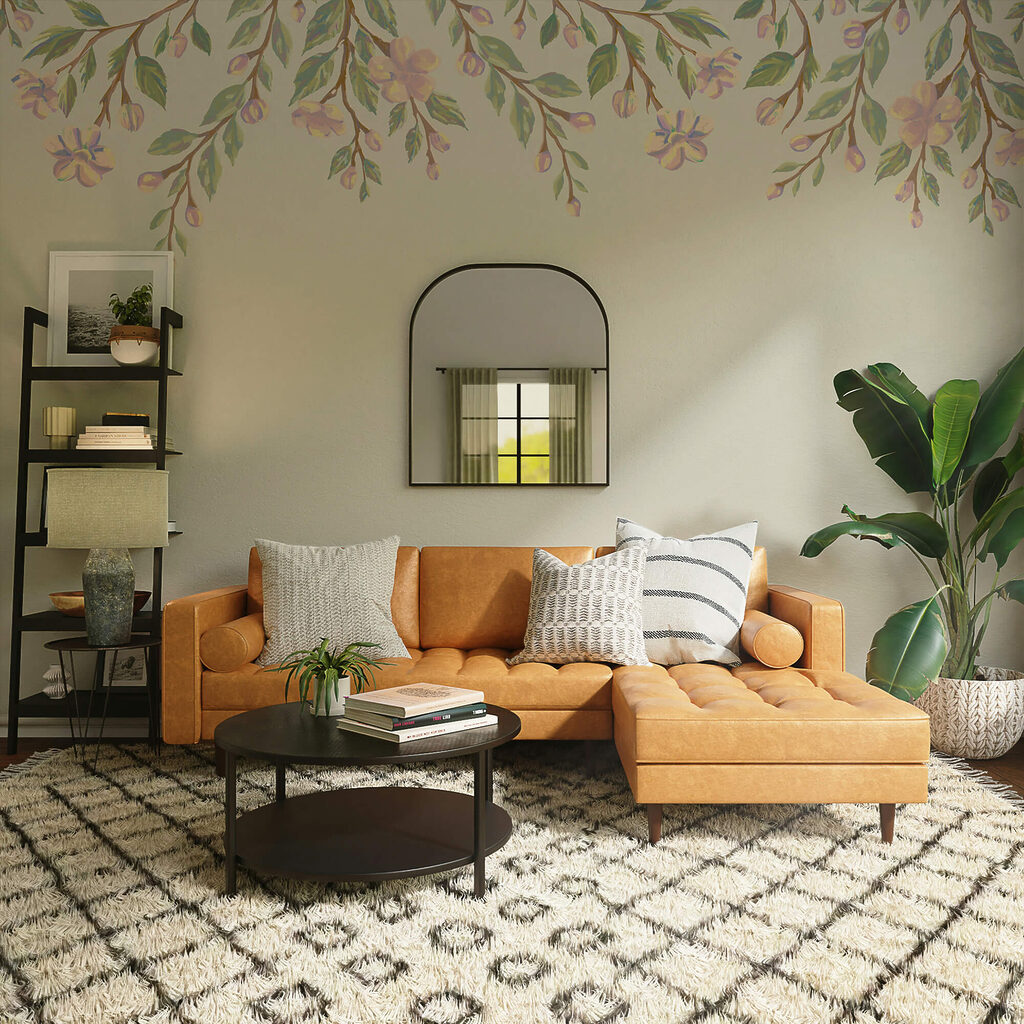 Finom virágok keretezik a lágy hátteret