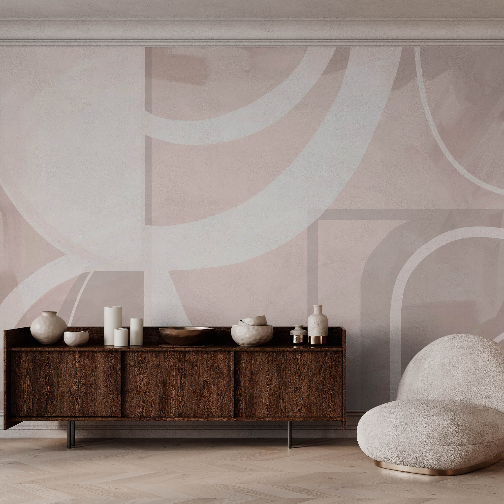 Absztrakt formák lágy pasztell színekben