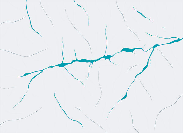 Blue lines on a white surface Blue lines on a white surface