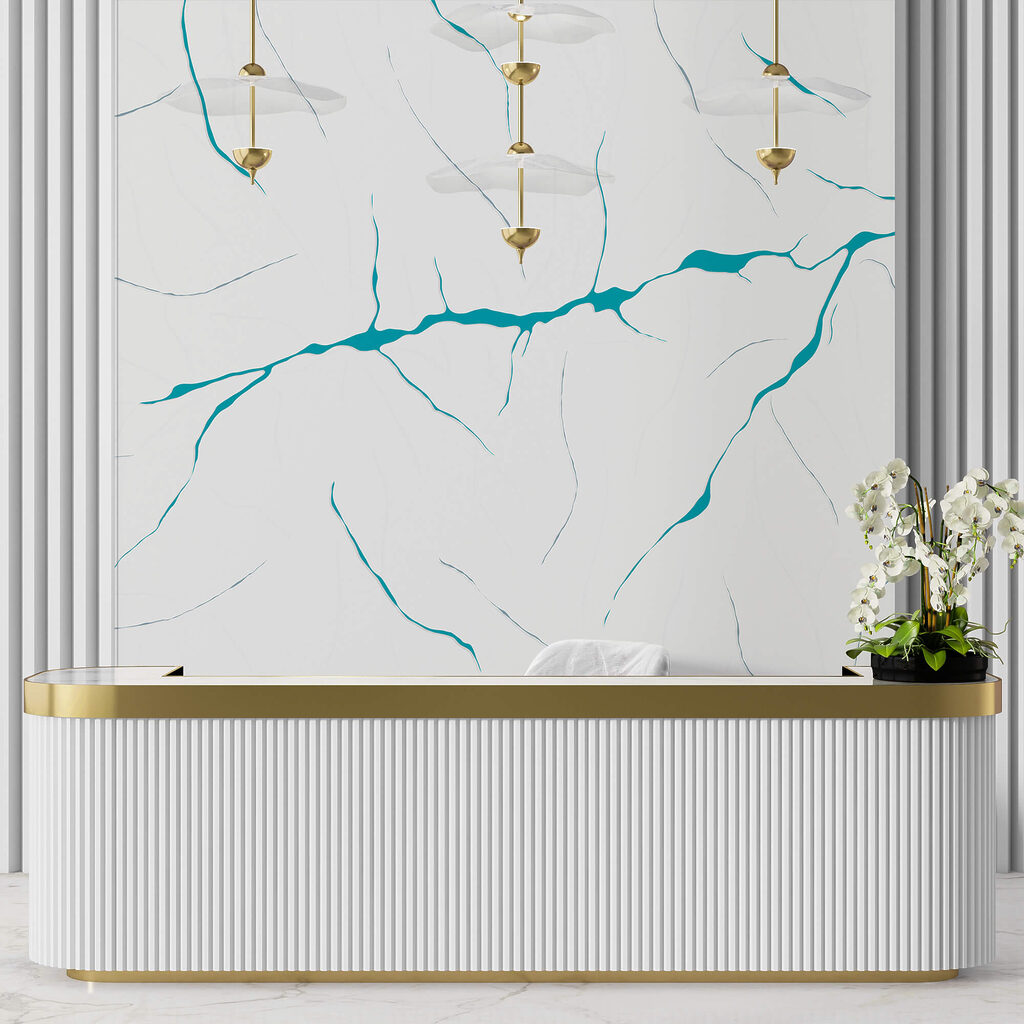 Kék vonalak fehér felületen Kék vonalak fehér felületen