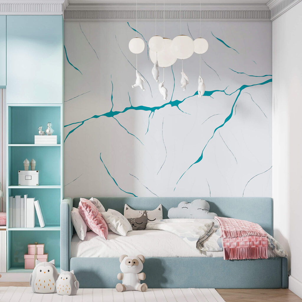 Kék vonalak fehér felületen Kék vonalak fehér felületen