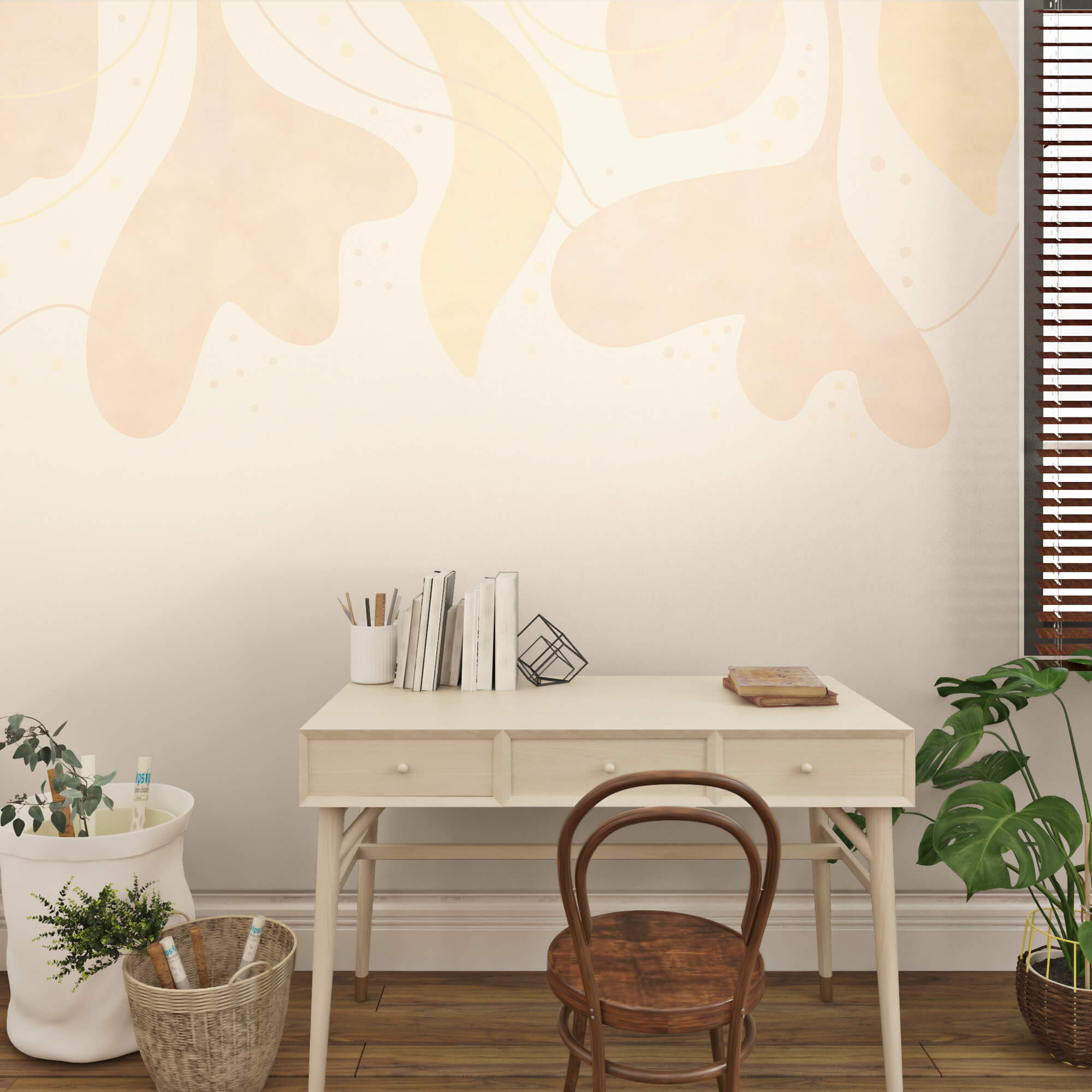 Finom pasztell levelek puha háttér előtt