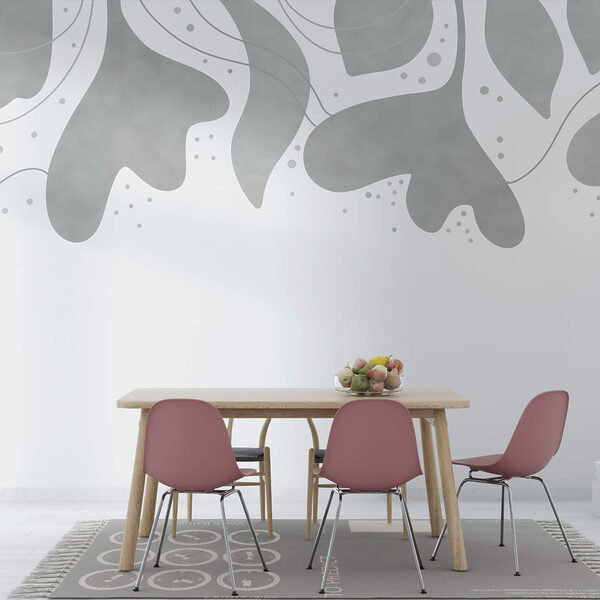 Szürke és fehér háttér levelekkel Szürke és fehér háttér levelekkel