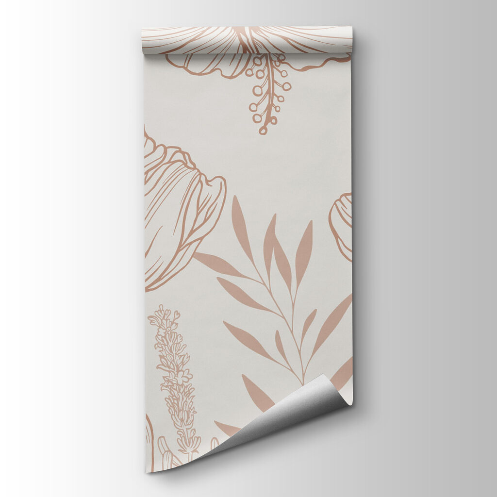 Delicate floral line art design