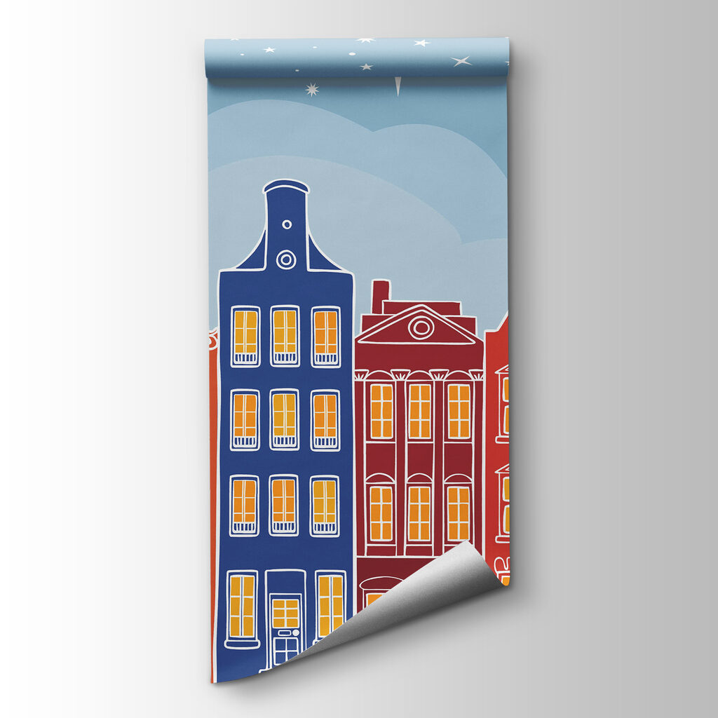 Row of colorful buildings Row of colorful buildings