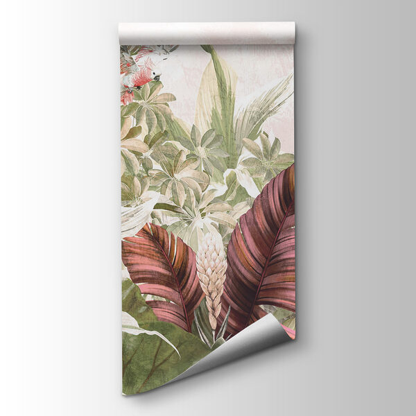 Painting of birds flying over a plant Painting of birds flying over a plant