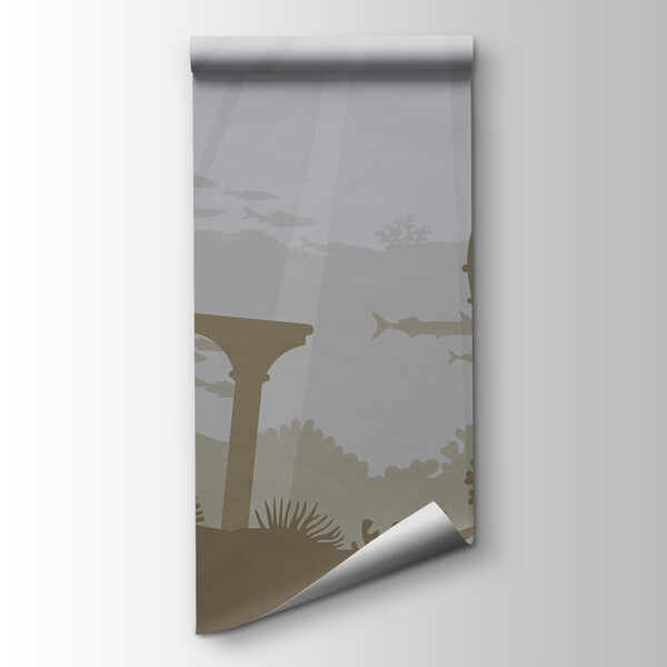 Silhouette of a building under water Silhouette of a building under water