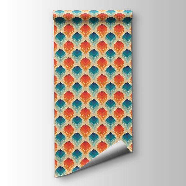 Pattern of orange and blue leaves Pattern of orange and blue leaves