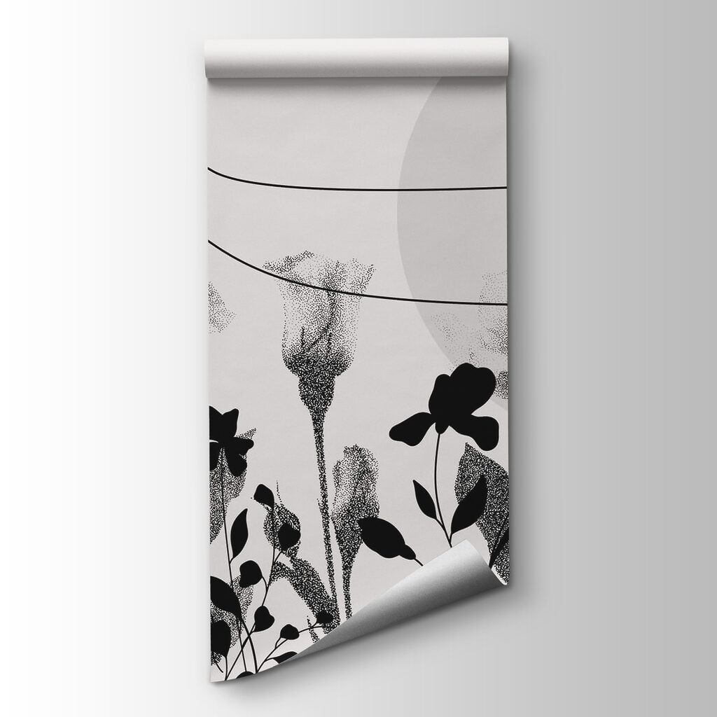 Black and white image of flowers