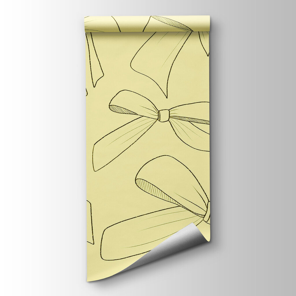 Pattern of bows on a yellow background Pattern of bows on a yellow background