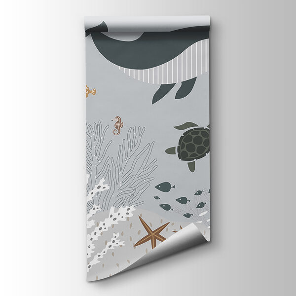 Sea life with fish and seaweed Sea life with fish and seaweed