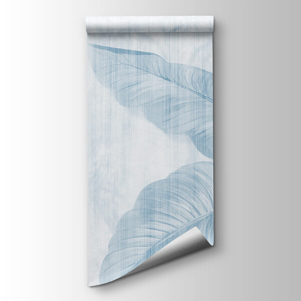 Soft blue leaves on serene background