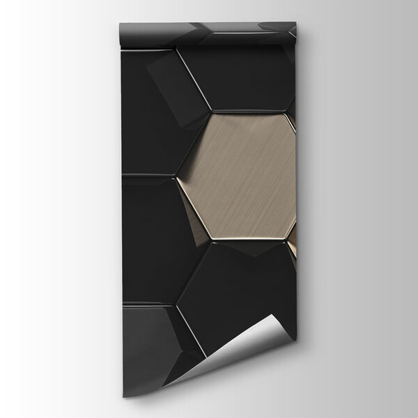 Hexagonal pattern in black and beige Hexagonal pattern in black and beige