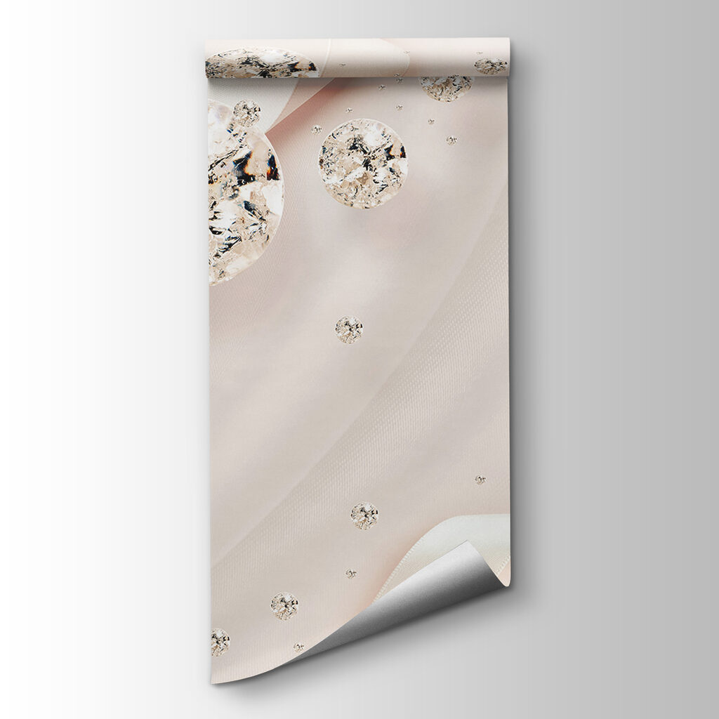 White satin ribbon with diamonds and pearls