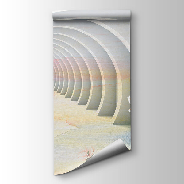 Wallpaper with flowers and a tunnel