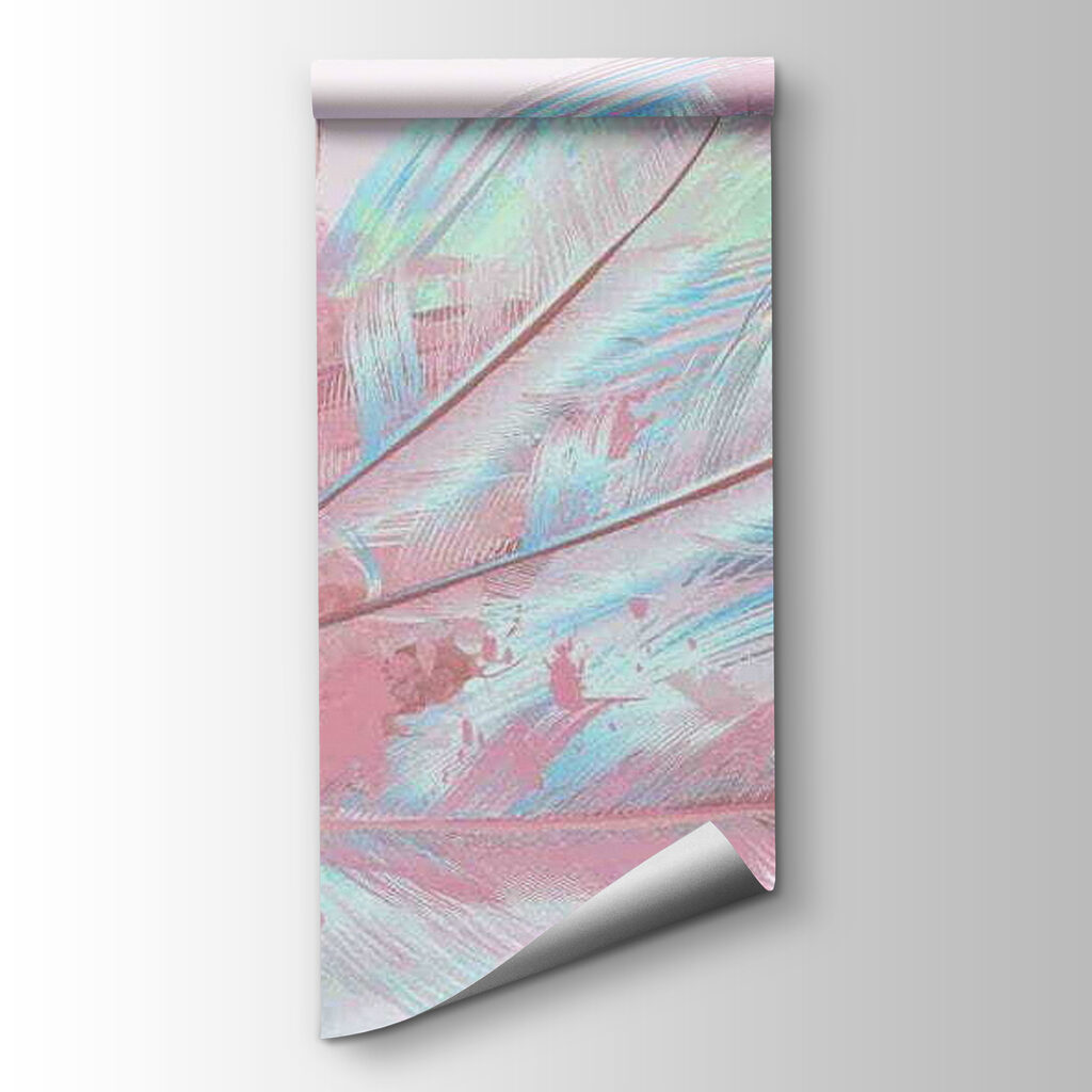 Pink flamingo with white and blue feathers