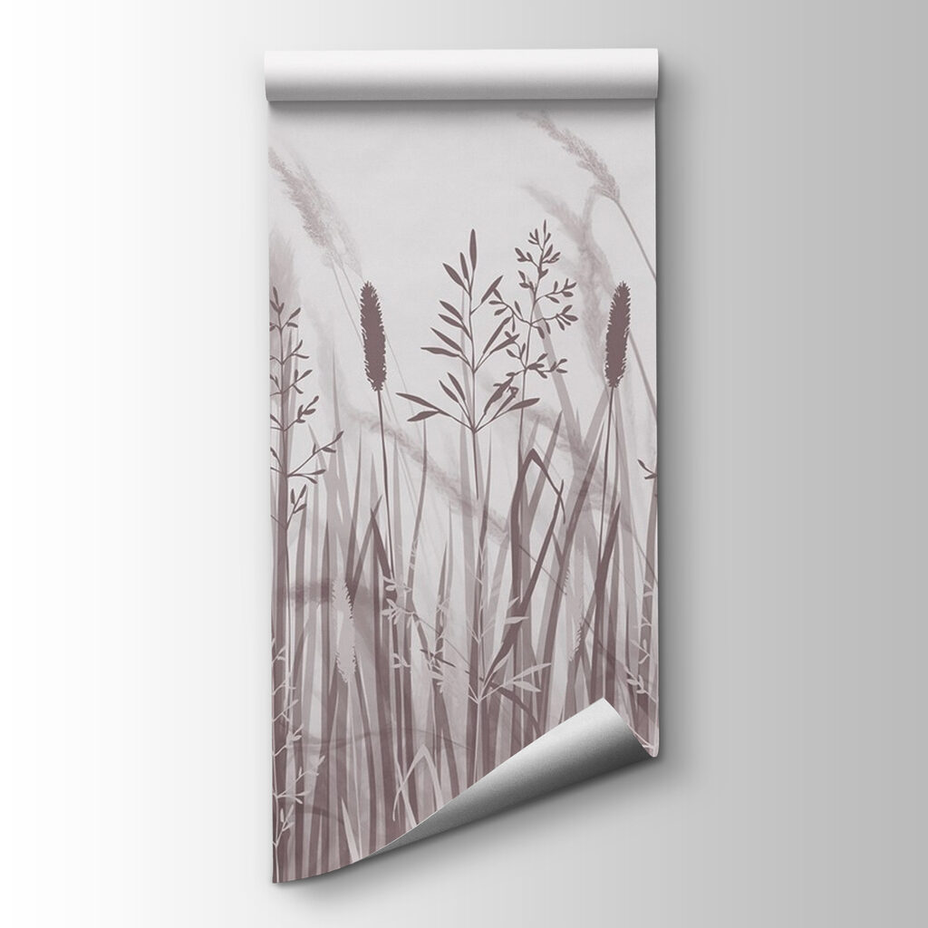 Field of grass with birds flying