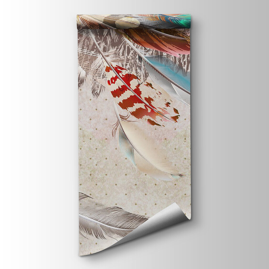 Group of colorful feathers