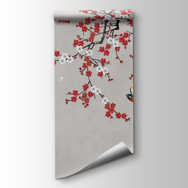 Tree with red and white flowers