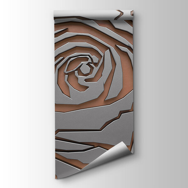 Abstract rose design in metallic texture