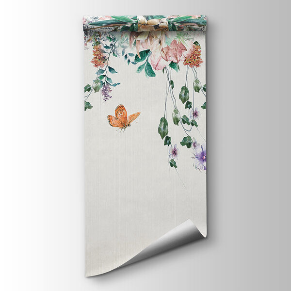 Painting of flowers and butterflies