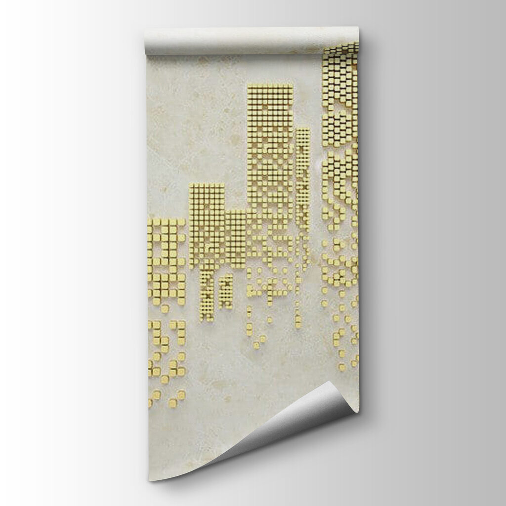 City skyline made out of small squares