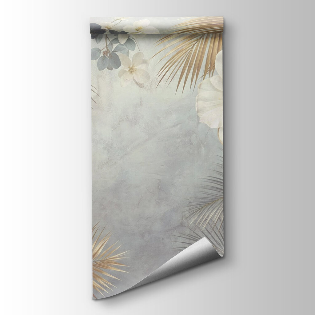 White flowers and leaves