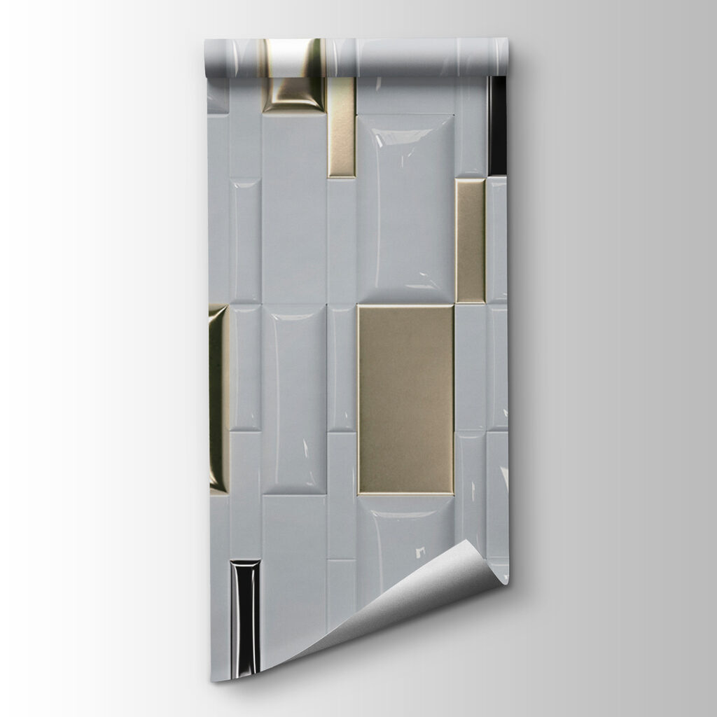 Shimmering tiles in a geometric array