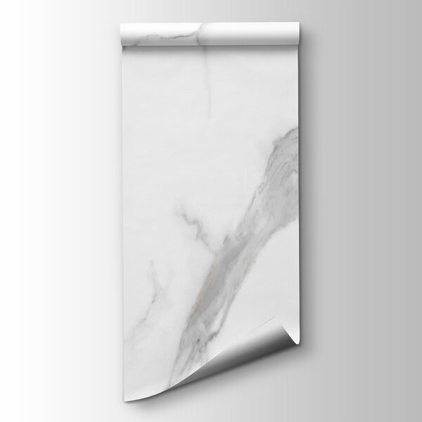 White marble surface with black veins