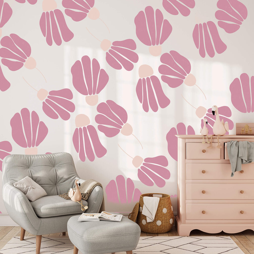 Rózsaszín virágok mintája