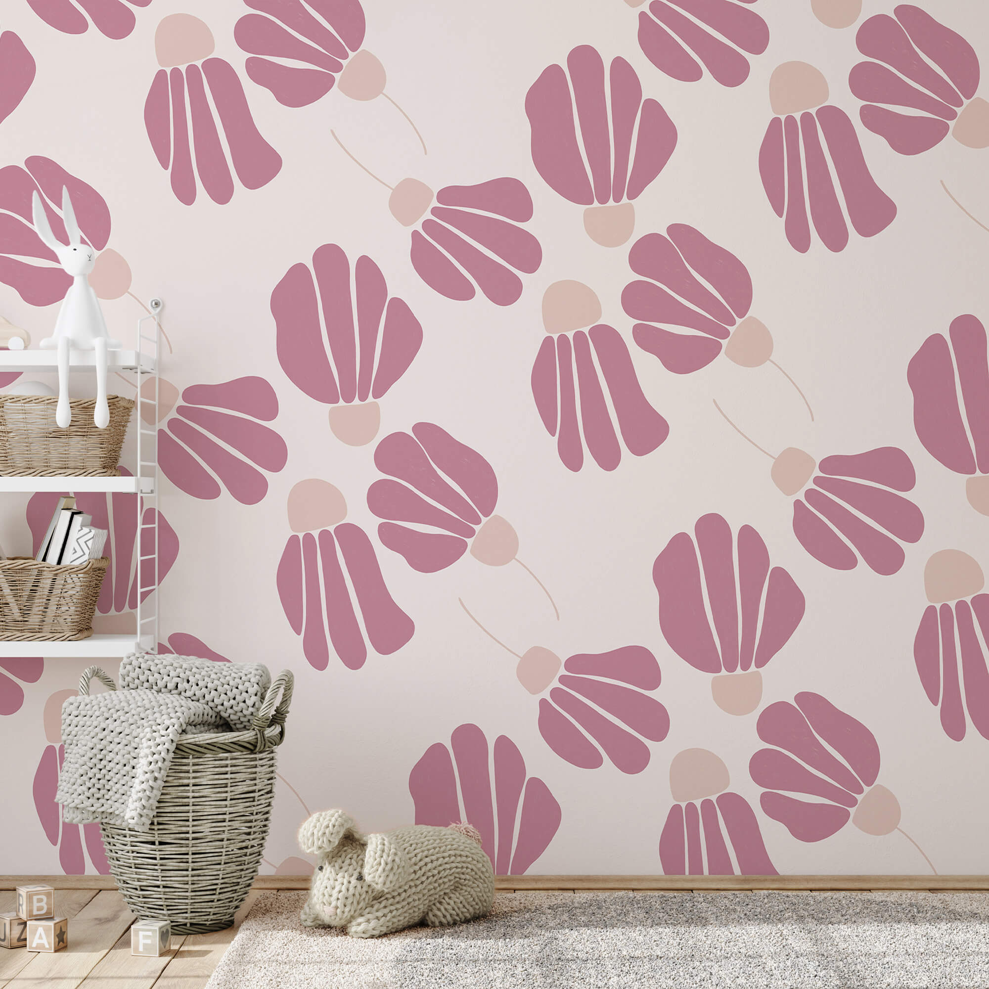 Rózsaszín virágok mintája