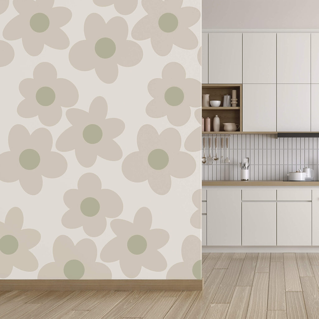 Virágmintás fehér háttér