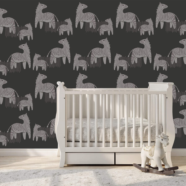 Fekete háttér előtt lovak mintája Fekete háttér előtt lovak mintája