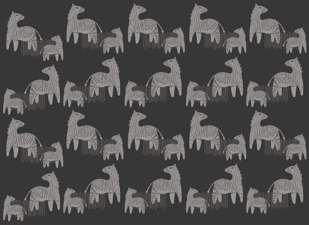 Pattern of horses on a black background Pattern of horses on a black background