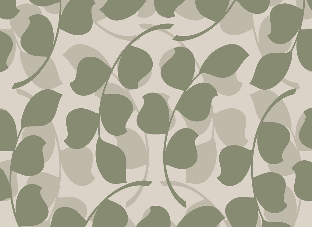 Pattern of leaves on a beige background
