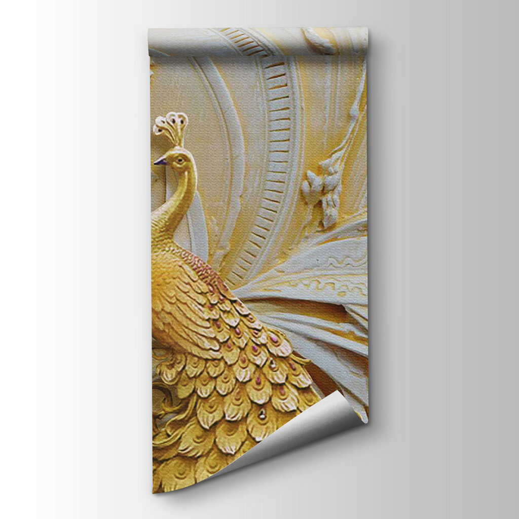 Elegant Peacocks in Ornate Relief Elegant Peacocks in Ornate Relief