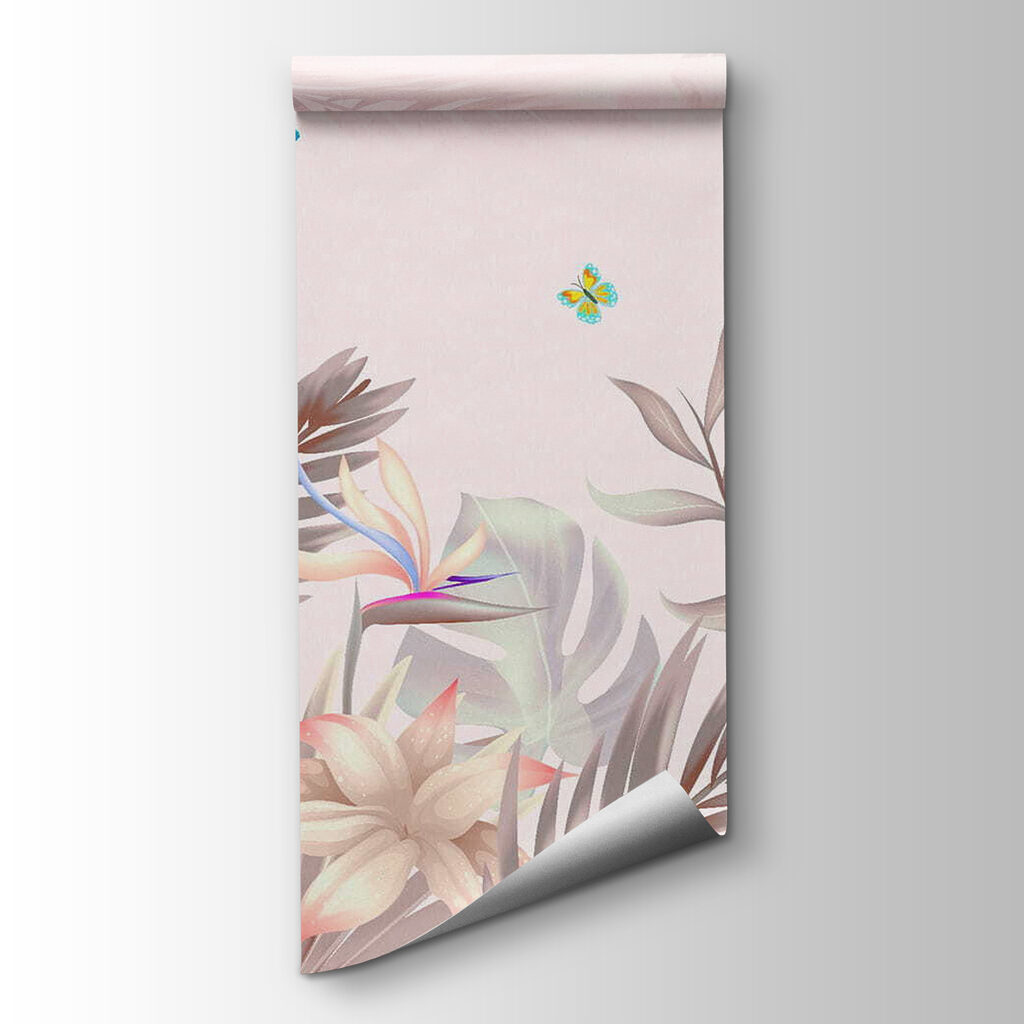 Pink flamingos and flowers Pink flamingos and flowers