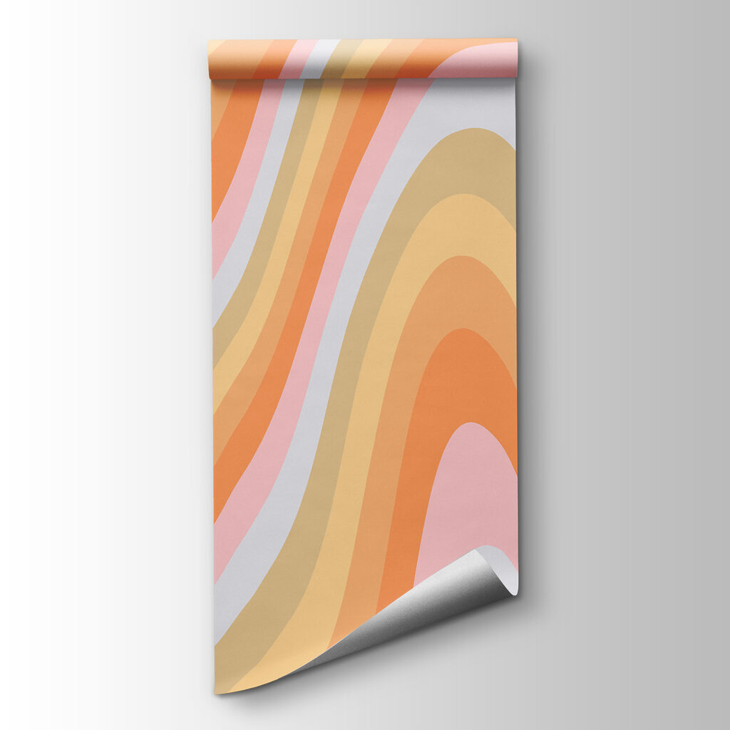 A colorful wavy lines on a surface A colorful wavy lines on a surface